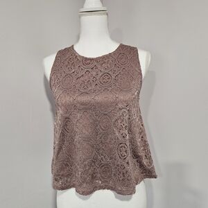 Altar'd State Shabby Chic Lace Dusty Rose Sleeveless Top Size Small
